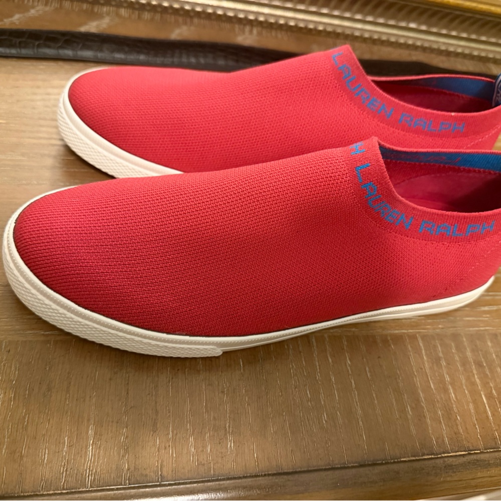 Women’s sneakers Ralph Lauren Red Canvas Slip-Ons
